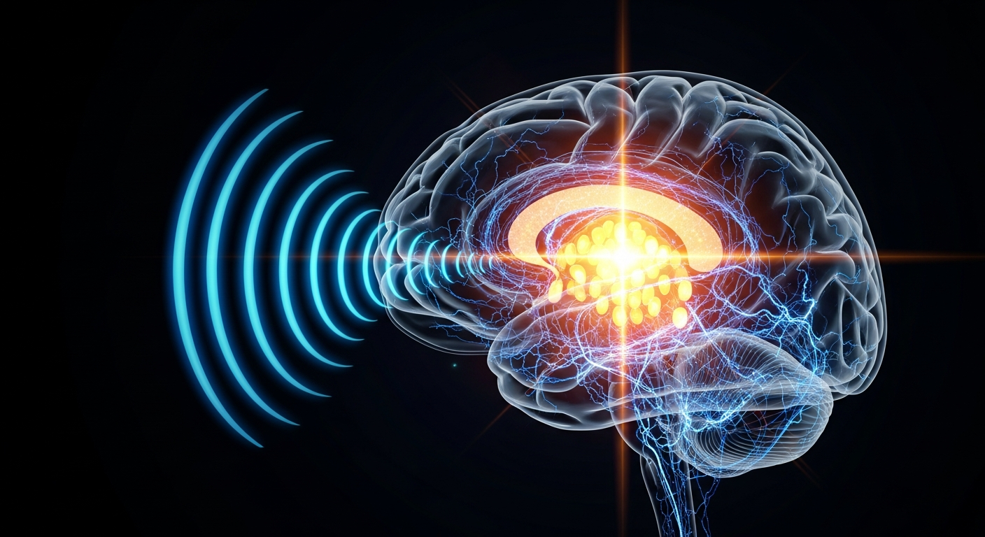 Sound waves activating brain frequencies